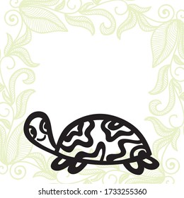 Cute cartoon turtle. Vector illustration