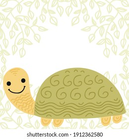 Tortuga de dibujos animados. Ilustración del vector