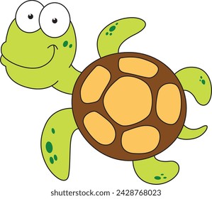 Cute cartoon turtle vector illustration