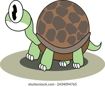 Cute cartoon turtle vector illustration
