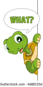 Cute cartoon turtle. What.