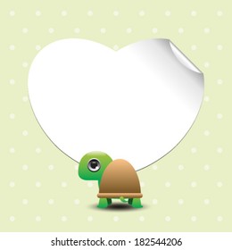 Cute cartoon turtles with place for text