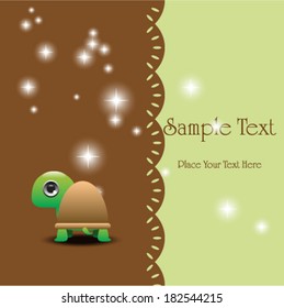Cute cartoon turtles with place for text