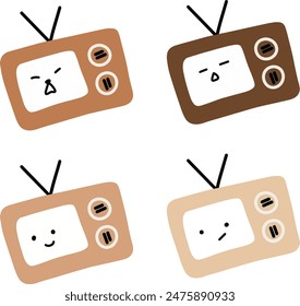 Ilustración vectorial de televisión de dibujos animados | Estilo minimalista