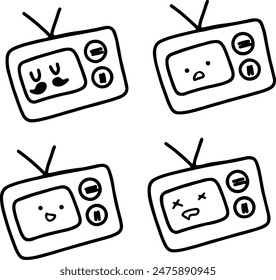 Cute Cartoon TV Vector Illustration | Minimalist Style