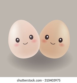 cute cartoon two tone white and dark eggs