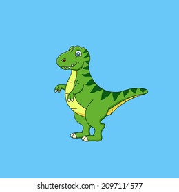 Cute Cartoon Tyranosaurus Rex. Vector Illustration