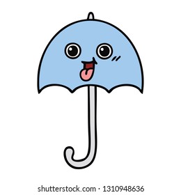 süßer Cartoon eines Regenschirms