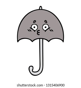 süßer Cartoon eines Regenschirms