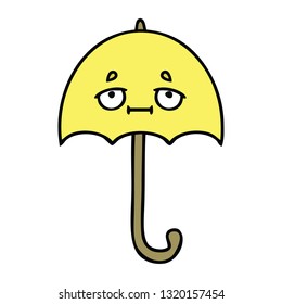 süßer Cartoon eines Regenschirms
