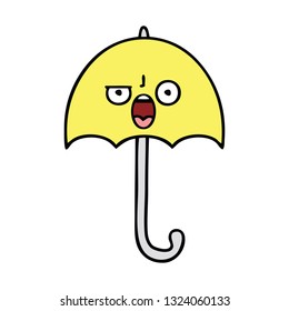 süßer Cartoon eines Regenschirms