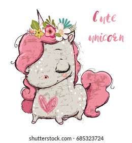 Cute cartoon unicorn