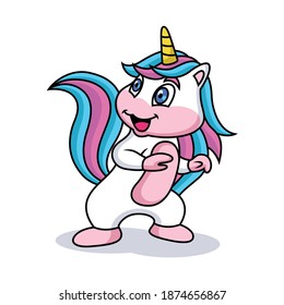 Cute cartoon unicorn expression with a sweet smile