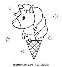Download Ice Cream Coloring Page High Res Stock Images Shutterstock