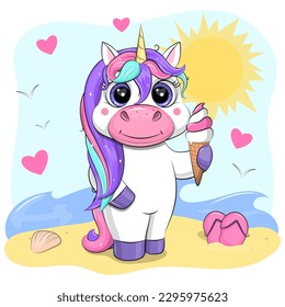 A cute cartoon unicorn