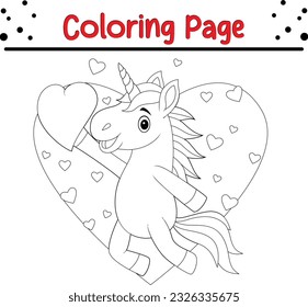 Cute Cartoon Unicorn isolated on white background. Vector illustration for coloring books