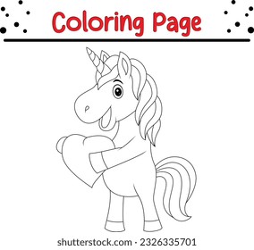 Cute Cartoon Unicorn isolated on white background. Vector illustration for coloring books