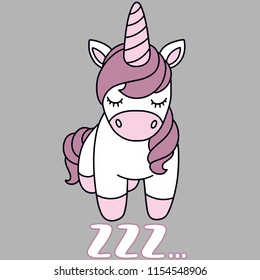Cute cartoon unicorn with phrase in vector