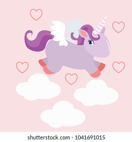 Cute cartoon unicorn series.