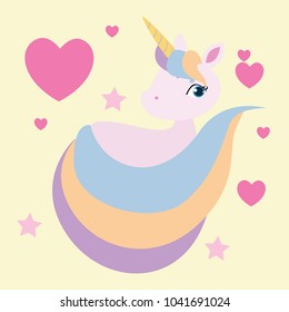 Cute Cartoon Unicorn Series Stock Vector (Royalty Free) 1041691024 ...