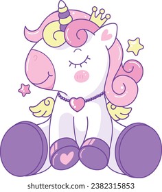 Cute cartoon unicorn vector design