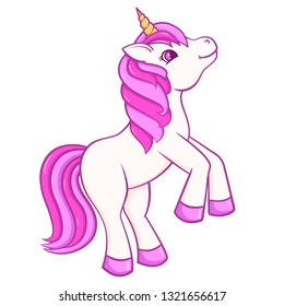 Cute Cartoon Unicorn. Vector illustration
