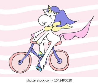 Cute cartoon unicorn. Vector illustration. Сolorful unicorns. 