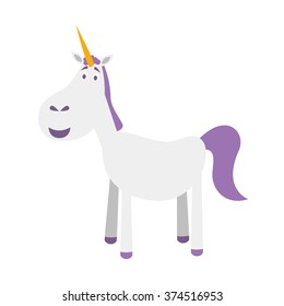 Cute cartoon unicorn vector illustration