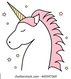 cute cartoon unicorn vector illustration