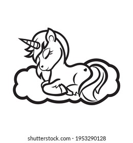 Cute cartoon unicorns Coloring book page Vector illustration, Children background, Coloring page unicorn, Magic pony cartoon, Sketch animals, Animals coloring page