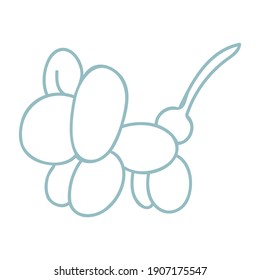 Cute cartoon unisex mouse balloon animal vector lineart illustration. Simple boho celebration party sticker clipart. Gender neutral fun kids naive hand drawn doodle. Scandi style birthday clip art. 