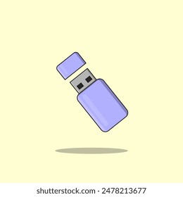 Cute cartoon usb drive vector