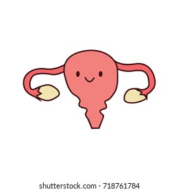 Cute cartoon uterus.