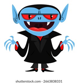 Lindo diseño de personajes de vampiros de dibujos animados. Ilustración vectorial para la decoración temática del partido de Halloween