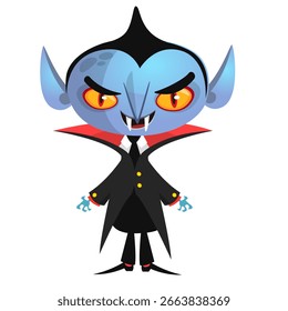 Desenho animado bonito personagem vampiro. Ilustração vetorial para decoração de festa com tema de Halloween