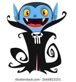 Cute cartoon vampire character design. Vector illustration for Halloween themed party decoration