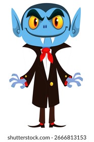 Lindo diseño de personajes de vampiros de dibujos animados. Ilustración vectorial para la decoración temática del partido de Halloween