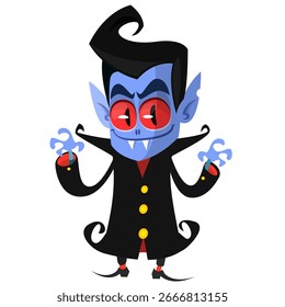 Nette Cartoon Vampir Charakter Design. Vektorgrafik für Halloween themed Party Dekoration