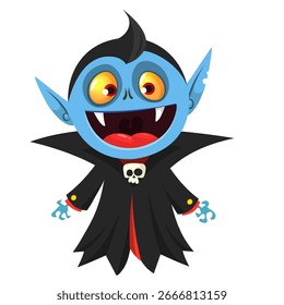 Cute cartoon vampire character design. Vector illustration for Halloween themed party decoration