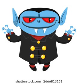 Cute cartoon vampire character design. Vector illustration for Halloween themed party decoration