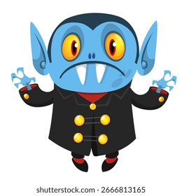 Cute cartoon vampire character design. Vector illustration for Halloween themed party decoration
