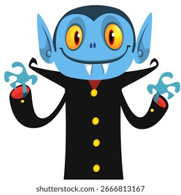 Desenho animado bonito personagem vampiro. Ilustração vetorial para decoração de festa com tema de Halloween