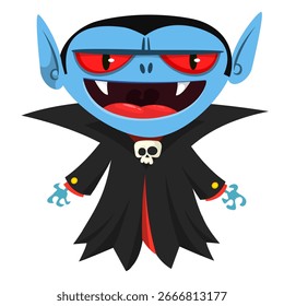 Lindo diseño de personajes de vampiros de dibujos animados. Ilustración vectorial para la decoración temática del partido de Halloween