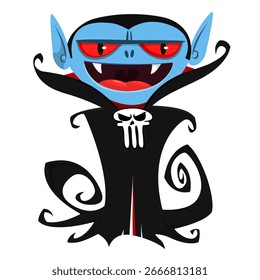 Cute cartoon vampire character design. Vector illustration for Halloween themed party decoration
