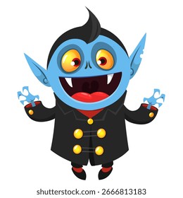 Desenho animado bonito personagem vampiro. Ilustração vetorial para decoração de festa com tema de Halloween