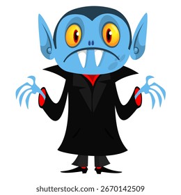 Cute cartoon vampire character design. Vector illustration for Halloween themed party decoration