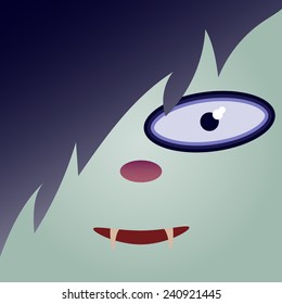 Cute cartoon vampire face