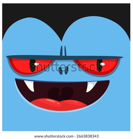 Cute cartoon vampire face avatar character design. Vector illustration for Halloween themed party decoration