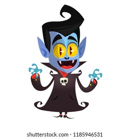 Cute cartoon vampire smiling. Vector illustration clipart