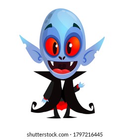 Pequeño vampiro caricaturista sonriendo. Ilustración del vector